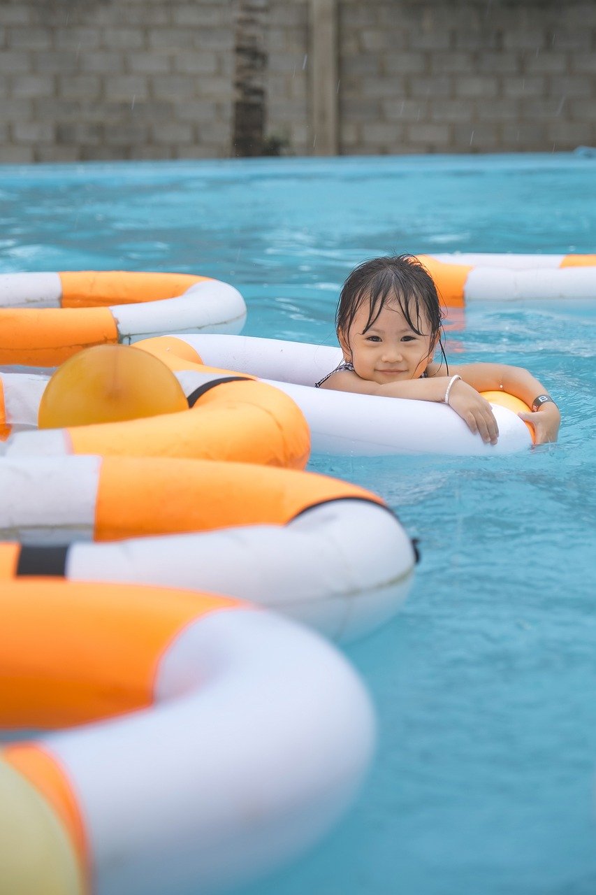 swim, child, pool